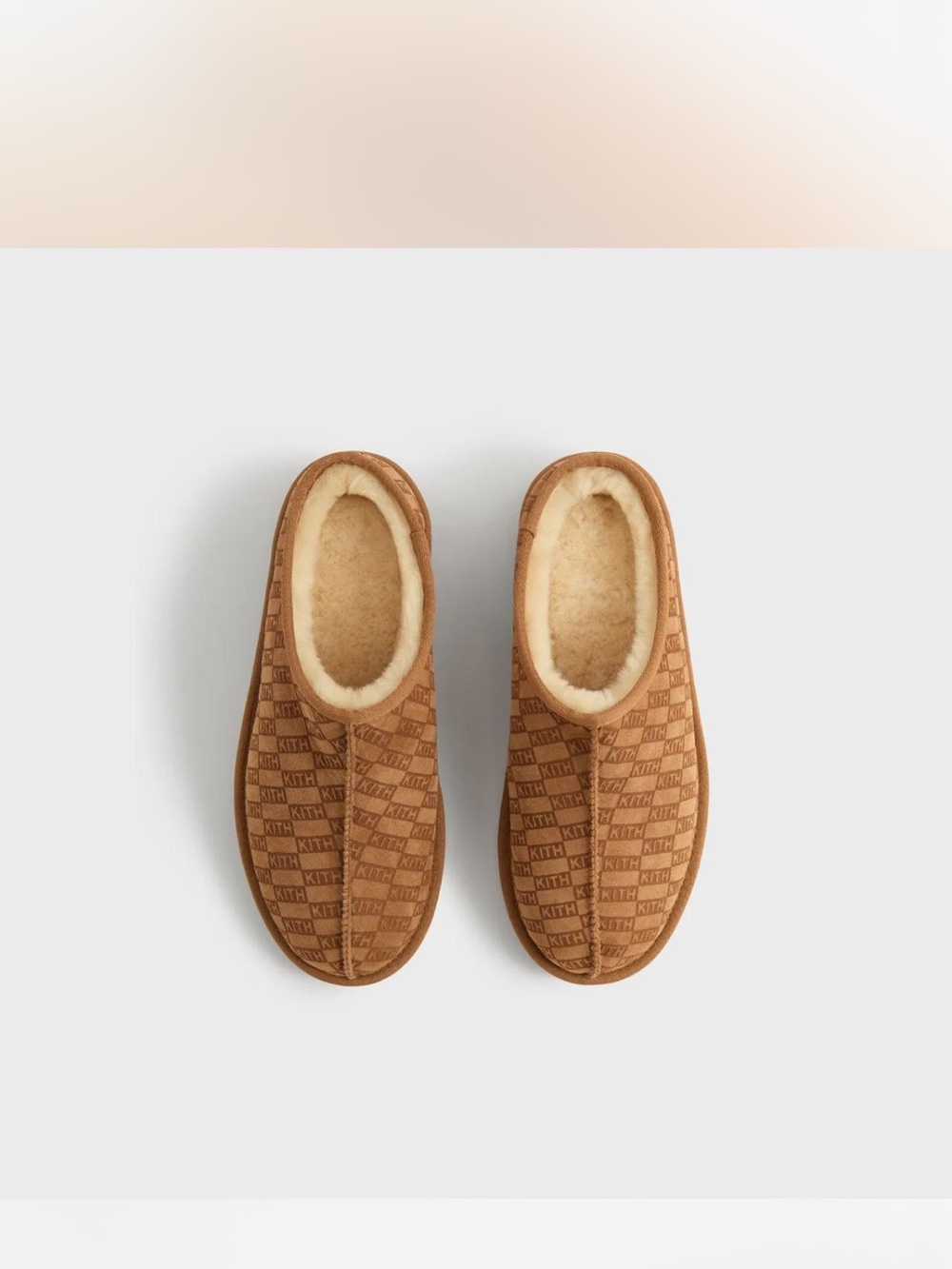 KITH Tan Shearling-Lined Slippers - Picture 2 of 3